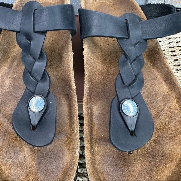 Birkenstock Gizeh Braided Oiled Leather Sandals Black Sz L8/M5 - Picture 4 of 16